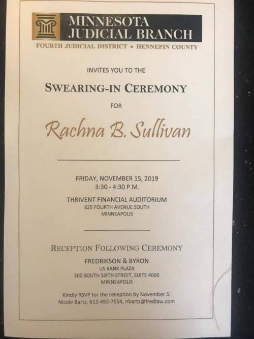 Judge Rachna B Sullivan Makes us Proud